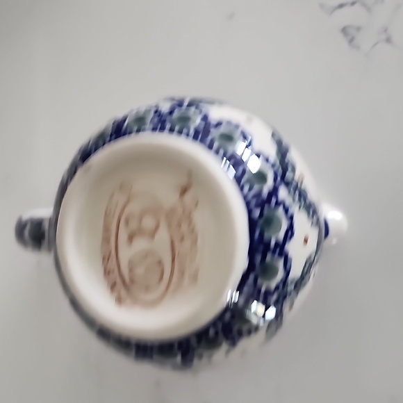 Polish Pottery Tea Set - Teapot, Cream & Sugar - Picture 3 of 7